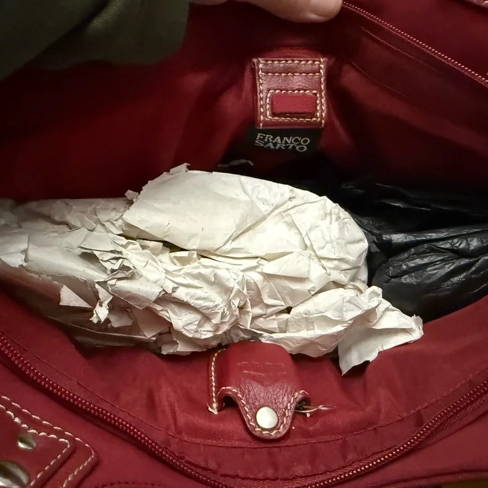 Franco Sarto Red Leather Shoulder Bag NWT - Picture 6 of 7